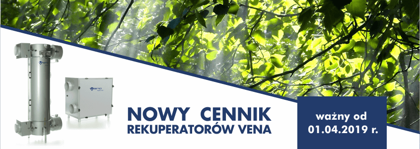 Nowy cennik rekuperatorów VENA