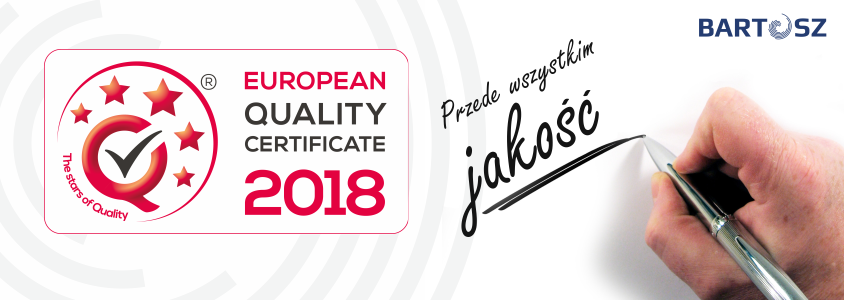 Otrzymaliśmy European Quality Certificate 2018!