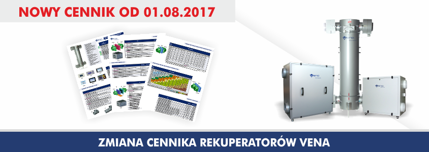 Informacja o zmianie cennika rekuperatorów